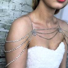 Женская цепочка на плечо, с кристаллами, ручной работы 2024 - купить недорого