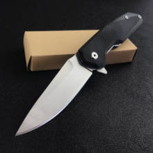 Cuchillo de bolsillo plegable G10, mango de fibra de alta resistencia, cuchillo táctico de supervivencia para caza y acampada, con caja de regalo 2024 - compra barato