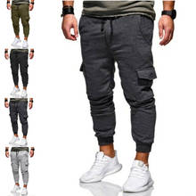 Pantalones largos deportivos para hombre, chándal informal, de cintura alta, con bolsillos, para entrenamiento, gimnasio, 2021 2024 - compra barato