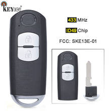 KEYECU 433 МГц, чип PCF7953, FCC: Стандартная замена двух кнопок, умная деталь для Mazda 2012-2016 2024 - купить недорого