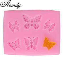 Aomily 3D Butterfly 6 Styles kit Silicone Mold DIY Fondant Cake Baking Mold Chocolate Wedding Cake Decorating Tool Ice Cube Mold 2024 - buy cheap