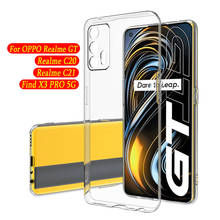 Caso claro para oppo realme gt c21 c20 transparente à prova de choque caso para oppo encontrar x3 pro 5g câmera lente proteção macia tpu capa 2024 - compre barato