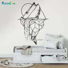 Mountains Waterfall Geometry Abstract Decor Adventure Travel Series Sticker Outline Removable Vinyl wall sticker decal art JH022 2024 - buy cheap