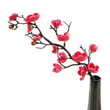 Искусственные цветы из шелка сливы вишня в цвету моделирование Сакура ветви дерева Свадебная вечеринка дома декоративные искусственные цветы 2024 - купить недорого