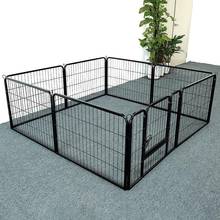 8 Pieces Folding Door With Black Door Foldable Pet Playpen Iron Fence Puppy Kennel House Exercise Training Safety Fence HWC 2024 - buy cheap