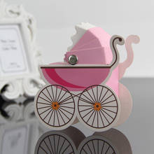 wedding favor Baby shower--baby stroller favor box in  pink and blue color Birthday Party candy box 100pcs 2024 - buy cheap