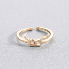 Qiming química molécula anel geométrico design clássico moda ouro ajustável aberto anéis para mulheres polígono serotonina jóias 2024 - compre barato