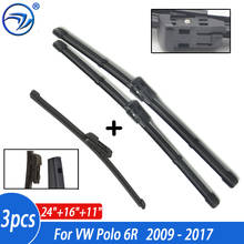 Wiper Front Rear Wiper Blades Set For VW Polo 6R Hatchback 2009-2017 Windshield Windscreen Window 24"+16"+11" 2024 - buy cheap