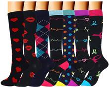 Compression Socks Nursing Marathon Cycling Sports 30 MmHg Men Women Geometric Patterns Anti Fatigue Pain Relief Knee High Socks 2024 - buy cheap