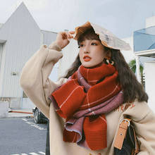 Mingjiestrihuo cachecol bonito de dupla face, outono e inverno, quente, de alta qualidade, moda ao ar livre, estilo wild ol 2024 - compre barato