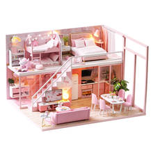 Casa de boneca artesanal móveis diy casa de bonecas em miniatura brinquedos de madeira quebra-cabeça brinquedos educativos para crianças adultos presente 2024 - compre barato