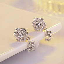 Micro Inlay Cubic Zirconia Earrings luxury Camellia Stud Earrings for Women Small Studs Earings korean Jewelry  Z1129 2024 - buy cheap