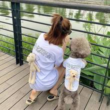 Animal de estimação pai-criança vestir urso verão de volta três-dimensional urso camiseta roupas de gato do cão teddy corgi cachorros grandes cães roupas de cão 2024 - compre barato