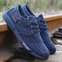 2020 Autumn Denim Canvas Shoes Men Fashion Dad Shoes Men Comfortable Loafers Slip On Travel Men Flats Sneakers Male Footwear 2024 - buy cheap