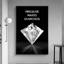 Pintura en lienzo inspiradora de diamantes, Posters artísticos de pared, impresiones motivacionales, imágenes de pared para sala de estar, Cuadros 2024 - compra barato