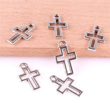 50pcs 10*17mm Alloy Cross Jesus Religious Pendants Antique Silver Charms DIY Handmade Pendant For Jewelry Making 23364 2024 - buy cheap