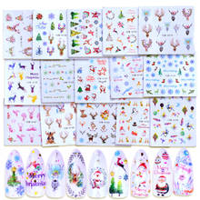 1 Sheet Christmas Snowman Tree Boots Bells Deer Water Transfer Nail Art Sticker Decal Slider Manicure Wraps Tool Tips 2024 - buy cheap