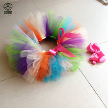 Baby Tutu Skirt With Headband 2pcs Set Toddler girls Birthday Party Skirt Cosplay Rainbow Color Fluffy Handmade Costume Tutu 2024 - buy cheap