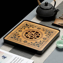 Bandeja de madera de bambú de melamina de imitación de cerámica, juego de almacenamiento de agua de drenaje, taza de té chino para tablero de mesa, 1 Uds. 2024 - compra barato