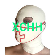 Máscara de látex Natural 100% puro para mujer, capucha con boca abierta y ojos con máscara facial de enfermera, disfraces de cosplay, anime 2024 - compra barato