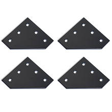 4 10pcs 5 Holes Black 90 Degree Joint Board Plate Corner Angle Bracket Connection Joint Strip for Aluminum Profile 2020 2024 - buy cheap