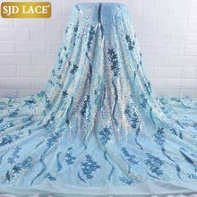 SJD LACE African Lace Fabric High Quality French Tulle Lace Fabric Soft Sewing Sequins Colorful Laces For Wedding Material A1888 2024 - buy cheap