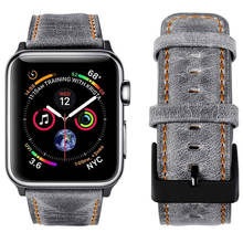 leather watchstrap for apple watch band 44mm 42mm cinturino for applewatch iwatch strap Series 5 4 3 2 pulseira 40mm 38mm correa 2024 - buy cheap