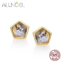 ALLNOEL-pendientes inusuales para mujer, sólida plata 925 de labradorita Natural, Pentagon, regalo de Navidad, 2020 2024 - compra barato