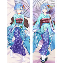 Anime japonês rem 3d dupla face fronha dakimakura otaku waifu abraçando corpo decorativo fronha capa 150x50cm 100x34cm 2024 - compre barato