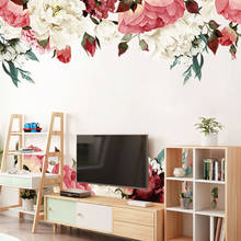 Пионы цветы наклейки на стену для гостиной спальни диван ТВ фон съемные настенные наклейки самоклеющиеся DIY виниловые настенные фрески 2024 - купить недорого