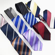 Corbatas clásicas de seda de 100% para hombre, corbatas de 7cm de ancho con rayas, accesorios de uso diario, regalo de fiesta de boda 2024 - compra barato