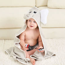 Детская мультяшная полотенце со слоном, Хлопковое одеяло с капюшоном для новорожденных, удобная мягкая накидка для малышей, банный халат, Одежда для младенцев 2024 - купить недорого