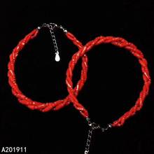 KJJEAXCMY ювелирные изделия из стерлингового серебра 925 пробы, инкрустированный натуральный красный коралл, женский браслет, Модный популярный браслет с поддержкой обнаружения 2024 - купить недорого