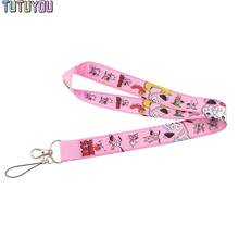 PC2649 Cartoon Funny Dog Pink Neck Strap Lanyards ID Badge Card Holder Keychain Phone Gym Strap Webbing Necklace Gift 2024 - buy cheap