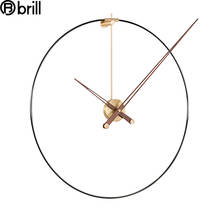 Роскошные испанские настенные часы 3d, современные металлические деревянные креативные золотые настенные часы с защелками, украшение для дома, гостиной, идеи для подарка 2024 - купить недорого