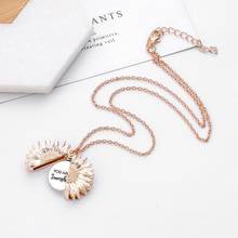 Rose Gold Sunflower Pendant Fashion 'You are my sunshine' Open Locket Pendant Necklace Creative Pearl Bowknot Dangle Jewelry 2024 - buy cheap