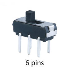 10 шт. 6 Pin небольшой ползунковый Переключатель микротумблер миниатюрный концевой переключатель 2 положения 6 контактов черный 2024 - купить недорого