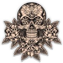 Skull de açúcar com flores-3 "adesivo de vinil, para carro laptop i-pad capacete de telefone rígido chapéu-à prova d' água decalque 2024 - compre barato