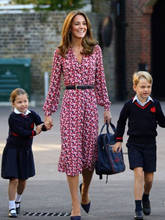 Kate Middleton Floral Print Midi women Dress Elegant Long Sleeve Sexy V-Neck Dresses 2024 - buy cheap