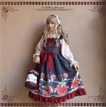 Princesa diário tea party vestido lolita doce bowknot do laço do vintage gótico vitoriano vestido vestido de impressão bonito da menina kawaii lolita jsk cos 2024 - compre barato