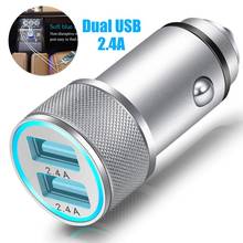 Car Universal Metal 12-24V Dual USB Ports 2.4A Fast Car Charger for Phone Tablet Car Electronics Accessories Charger Adapter 2024 - buy cheap