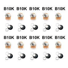 I2C IIC 5 шт. WH148, B1K, B2K, B5K, B10K, B20K, B50K, B100K, B500K, 3 контакта, 15 мм, усилитель вала, потенциометр 1K, 2K, 5K, 10K, 50K, 100K, 500K 2024 - купить недорого