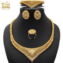 Necklace Set Jewelery Fashion Indian Gold Womens Bracelet Wholesale Earrings Luxury Bridal Weedding Dubai Gifts Earrings Indian 2024 - buy cheap