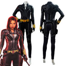 Macacão feminino, fantasia de natasha romanoff para cosplay, roupa de festa de halloween 2024 - compre barato