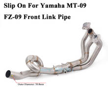Slip On For Yamaha MT-07 MT-09 FZ-07 FZ-09 Motorcycle Exhaust Escape Muffler Modified 51mm Front Connection Middle Link Pipe 2024 - compre barato