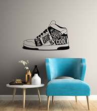 Adesivo de parede de vinil tênis adesivo de parede menino adolescente quarto decoração adesivo mural loja sapato moda decoração adesivo kt37 2024 - compre barato