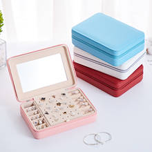 Moflo caixa de jóias organizador de exibição de armazenamento de couro grande espelho multi-função colar brinco anel caixa para jóias 2024 - compre barato