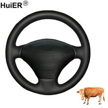 Hand Sewing Car Steering Wheel Cover Cow Leather Wrap Volant For Ford Fiesta 4 Mk4 1996 - 2005 2006 Braid on the Steering wheel 2024 - buy cheap