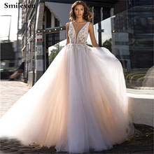 2019 Boho Wedding Dress Appliqued Lace Bridal Dresses Wedding Gown Vestido De Noiva 2019 2024 - buy cheap