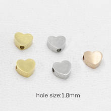 Cuentas de corazón de acero inoxidable 100%, abalorio de agujero Horizontal/Vertical Agujero, 1,8mm, 20 piezas pulido de espejo 2024 - compra barato